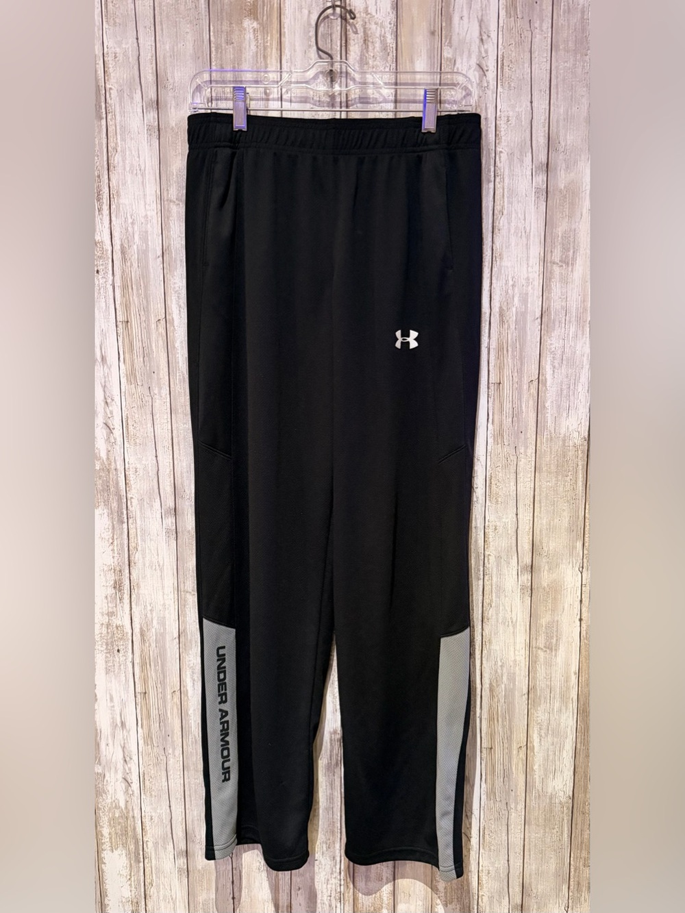 Under Armour Black Track Joggers with Gray Panels